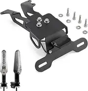 License Plate Holder Fit for MT09 Tracer 900/9/GT 7GT 700/GT FJ-09 2015-2024 Motorcycle Tail Tidy Fender LED Light.(Light and Holder BK)