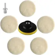 IPELY 7 Pcs 3 Inch Wool Polisher Buffing Wheel Small Buffing Pads for Drill B...
