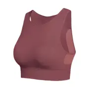 Nevenka Longline Sports Bra with Removable Pads Racerback Tank Top-Red