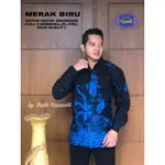 藍孔雀 BATIK 襯衫男士 SOLO 長袖 LAPIS<UNK> MODERN PREMIUM BATIK TOP M