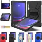 Stand Handle Rugged Case w/ Strap For Samsung Galaxy Tab S9 Ultra FE Plus/S8/A9+