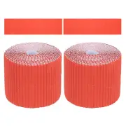 2Pcs 3.9inch x 78.7ft Bulletin Board Border, Orange (1mm)