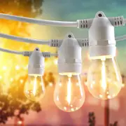 Groverdi 120M Led Festoon String Lights Outdoor Party Wedding IP65 Waterproof White Cord