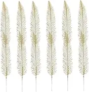 BRIGHTFUFU 12pcs Powder Blade Christmas Leaves Decoration Wreaths Indoor Garland Wedding Craft Xmas Wreath Decorations Xmas Ornaments Artificial Leaves Party Prop Plastic Golden