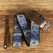 Musily Guitar Strap Paisley Sapphire X004GRCERB Picks Locks & Headstock Tie