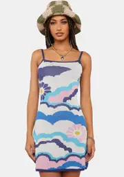 [Another Girl] Psychedelic Intarsia Mini Dress