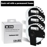 29mmx30.48m 3ROLLS Shipping Label 1-1/7"x100' Compatible Brother QL-800 DK-2210