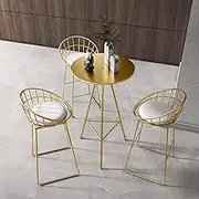 Round Bar Table 105cm Height Modern Cocktail Table Bistro Pub Table, Freestanding Breakfast Desk Accent Table Nightstand Bedside Table for Kitchen Apartment Couch Small Spaces