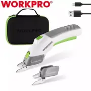 WORKPRO Crafting Cordless Electric Scissors 4V Shears Cutting Tool With 2 Blades