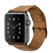 Retro Vintage Leather Strap Replacement Watchband for Apple Watch Series 3 /2 / 1 38mm yellow brown