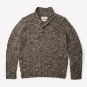 NWT $195 GRAYERS Jennings Button Mockneck Pullover Wool / Alpaca Blend Men's XL