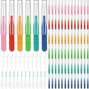 ROADPLUM 450 PCS Interdental Brushes Dental Floss Picks for Teeth Cleaning with Soft and Bendable Bristles Efficient Orthodontic Braces Oral Care Tooth Picks Flossers Cleaning Tools