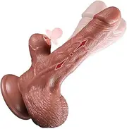Realistic Thrusting Dildo Licking Vibrator - Adult Sex Toys Silicone Dildos G Spot Vibrators with 7 Thrusting & Heating Licking Modes Remote Control Female Sex Toys for Women Men (S)