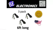 3x 6Ft XLR 3P Female to 1/4INCH TRS (Balanced Audio) Male Microphone Cable