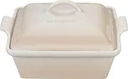 Le Creuset Stoneware Heritage Covered Square Casserole, 2.5 qt. (9"), Meringue