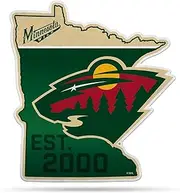 Rico Industries NHL Minnesota Wild State Shape Shape Cut Pennant - Home and Living Room Décor - Soft Felt EZ to Hang