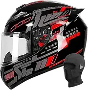 Full Face Motorcycle Helmet Travel Motorcycle Helmet with Removable and Washable Liner Full Helmet Suitable for Adult Men Ladies Street Racing Cruiser DOT/ECE Approved