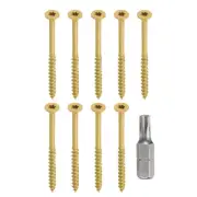 50pcs Deck Screws #10 x 3-1/2" Torx Exterior Wood Screws with T25 Drive Bit
