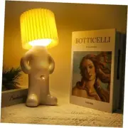 Shy Boy Table Lamp, Portable Rechargeable Bedside Lamp, Funny Night Light White