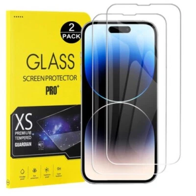 2 Pack iPhone X XR 7 8 SE 14 13 12 16 15 Pro Max Tempered Glass Screen Protector