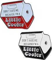 [Jawfait] Cute Enamel Cartoon Pins for Hats, Don't hate me because I'm a Little Cooler Words Design Brooch Lapel Pins, Socially Emotional Expression Vintage Badges for Boy Girls Kids Backpacks Bags,