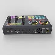 Live Sound Card Audio Mixer, Dual Core Noise Reduction Color Effect Light Broadcast Sound Card, for Tiktok YouTube Live Streaming Record Gaming, PC, OTG, Speaker, Accompaniment