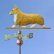 Welsh Corgi Pembroke Hand Carved Hand Painted Basswood Dog Weathervane Blonde