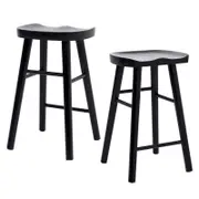 La Bella 2 Set 65cm Black Bar Stool FRIDA Counter Cafe Dining Chair