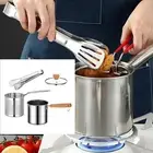 Deep Fryer Pot With Oil Strainer Basket Oil Fryer Cooking Pot Frying Basket Milk