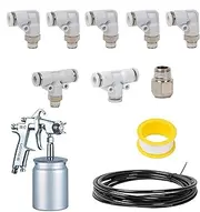 Pneumatic Connector Set - T-Shaped 3 Ways Pneumatic Tube | Labor-Saving Accessories, Fast Connect Fittings for Insert and Pull Out Hose