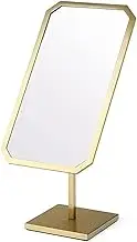Tabletop Mirror,Vanity Makeup Mirror Metal Frame,Desk Counter top Mirror Bathroom Shaving Mirror,Antique Brass Luxuries Makeup Mirror,CounterGold,11in