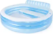 Intex Swim Center Inflatable Family Lounge Pool: Built-In Bench – Cup Holder – 1