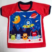 Aliens/space all natural cotton toweling Tshirt style dribble Bib/Coverall/Smock