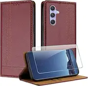 [JayModCase] Case for Samsung Galaxy A54 5G with 1 Pack Screen Protector, PU Leather Flip Magnetic Buckle Wallet Cover with Card Slots Kickstand Compatible with Samsung A54 5G - Burgundy