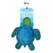 Spunky Pup Clean Earth Plush Turtle Dog Squeaker Toy Large