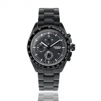 在飛比找Hami市集優惠-FOSSIL | 三眼計時不鏽鋼手錶-黑鋼 CH3028