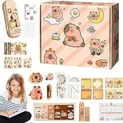 Cute Stationery Set | Cartoon Capybara Pencil Case,School Supplies for Boys Girls, Cute Stationery Include Notebooks, Pencils, Sticky Notes, Stickers, Etc