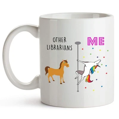Librarian Coffee Mug, 11 Ounces, Unicorn Mug, Library Gifts, Librarian Retire...