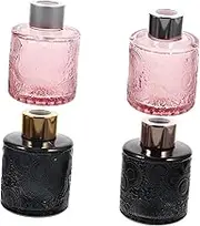 FUNOMOCYA 4Pcs Embossed Bottles Desktop Incense Diffuser Home Perfume Ornament for Dry Flowers Compact Design Great for Any Room Decor