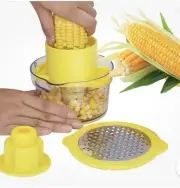 Quick Corn Cob Stripper Bowl, Corn Cutter With Integrated Stainless Steel Bla...