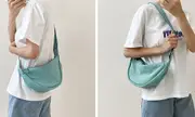Nylon Crescent Bag with Adjustable Strap-Light Green