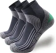 [Tactia] Athletic Crew Socks Men, Coolmax and Lycra, Moisture Wicking and Quick Dry, Real 3D Knit Socks