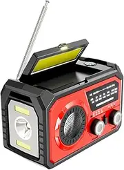 16000mAh Emergency Radio, Hand Crank Portable Solar Radio AM/FM/WB NOAA Multifunctional LED Flashlight Reading Lamp Power Bank Phone Charger Speaker for Outdoor