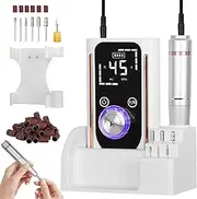 Bindokun Nail Drill, Electric Nail File 45000RPM, Cordless Electric Nail Drill Machine with Bits & Base, Professional Portable Rechargeable E File for Acrylic Gel Nails, Manicure Polishing, Salon Home