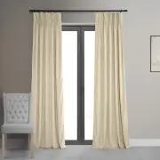 HPD Half Price Drapes Velvet Blackout PLEAT CURTAIN COLOR BEIGE SIZE 25''X 84