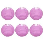 6pcs 4 Inch Folding Hanging Paper Lanterns for Wedding Home Party Pink