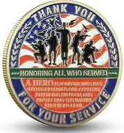 Thank You for Your Serivce Honoring Heros Military Appreciation Challenge Coin (Single Coin)