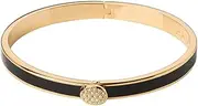 [Halcyon Days] Skinny Pave Button Black and Gold Bangle #HBPSB0206G