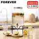 【日本FOREVER】不鏽鋼蓋派對玻璃飲料桶6L(含桶架)