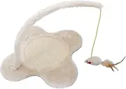 Sisal Cat Scratching Shaped Cat Scratching Pad with Hanging Mouse Durable Stylish Board for Indoor Kittens and Engaging Activity